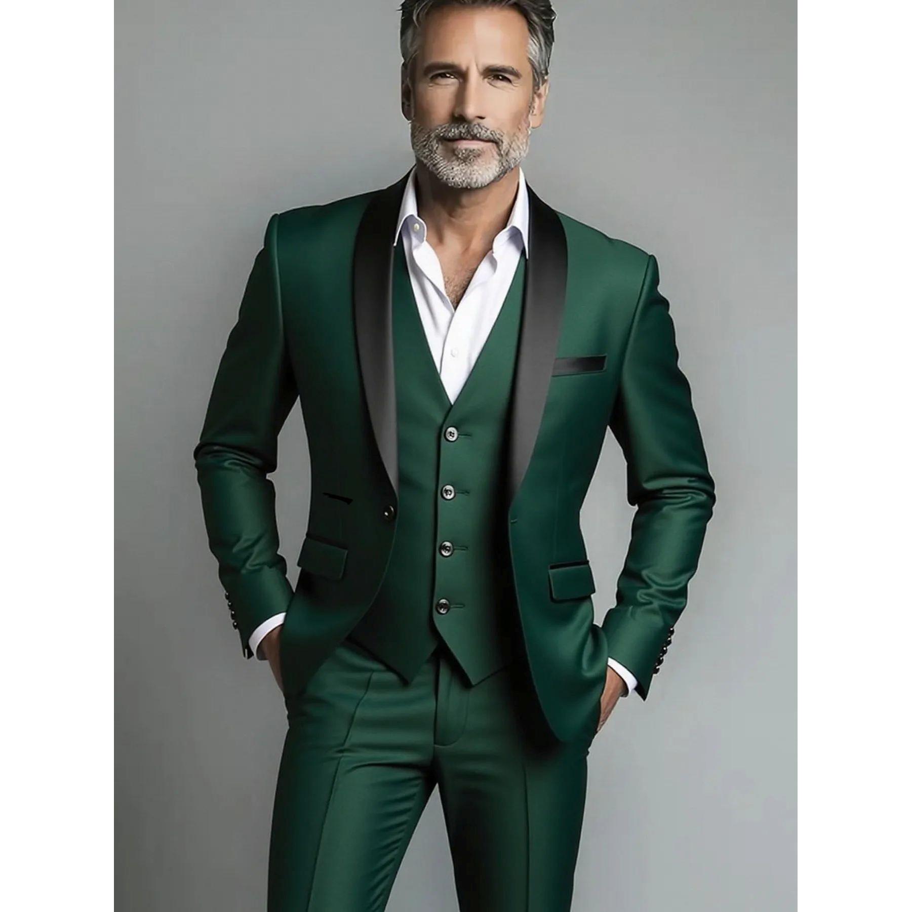 

Мужской осенний свадебный костюм-тройка бежево-белого цвета большого размера, мужской блейзер, пальто, брюки и жилет, модный приталенный костюм 5XL сакраменто государство зеленый