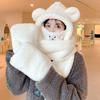 Korean Cap Ear Protection Cute Cap With Mask Lamb Fleece Hat Women Plush Hat Winter Gloves Scarf