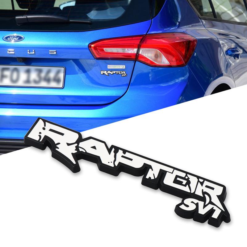 SEDS3 1pc 3D Metal Car Rear Trunk RAPTOR SVT Logo Badge Emblem Sider Fender Sticker Accesorios For Ford Focus 2 3 mondeo f150 fusion