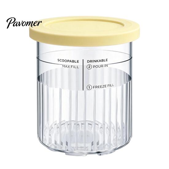 Yogurt Storage Tubs Ice Cream Pint Containers for Ninja NC500, NC500C, NC501, NC501C Series, Food Grade Kitchen Gadgets Treats Plastic Replacement Cup