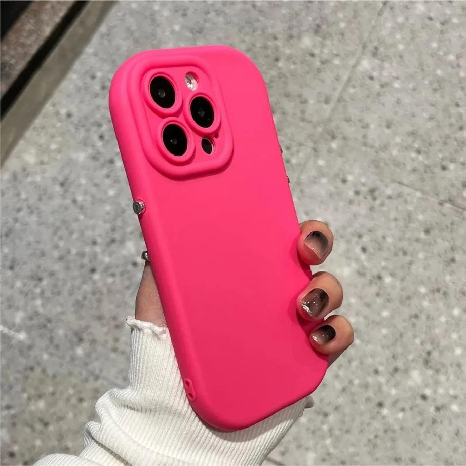 Candy Color Soft Silicone Phone Case For iPhone 16 Pro Max 15 14 13 12 11 Plus X XS XR Shockproof Bumper Lens Protection Cover