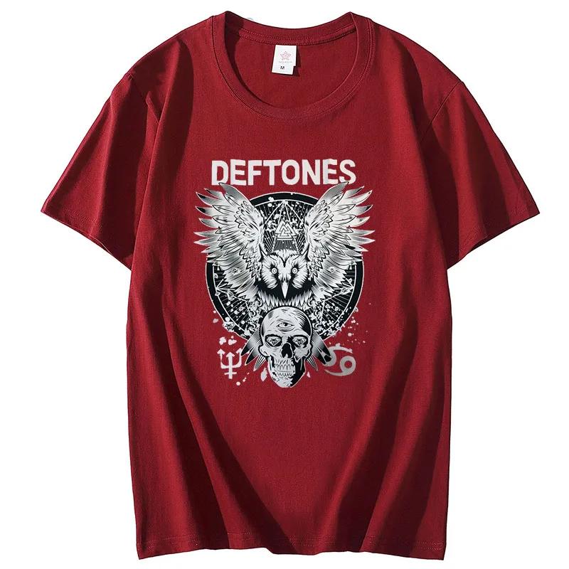 Męski Merch Deftones Chino Moreno Nadruk Diamentowy Damski T-shirt Casualowe Podstawy Okrągły Dekolt Czarny Krótki Rękaw