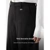 ELLE Women's Black Wool Blend Wide-Leg Casual Pants