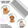 Long & Short Teeth Pet Dematting Hair Rake Stainless Steel Dog Dematting Tool  Hamsters