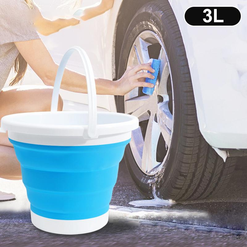 3/5/10L Collapsible Bucket Portable Folding Water Bucket Car Washing Fishing Bucket Household Plastic Travel Outdoor Camping