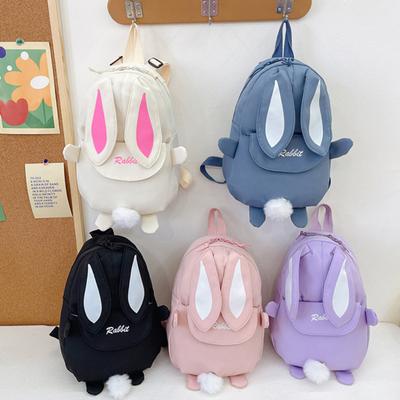 Mochila de Conejo para Niños Linda Mochila Escolar de Conejito con Correas de Hombro Ajustables Mochila Pequeña para Niños Niñas de Preescolar Guardería