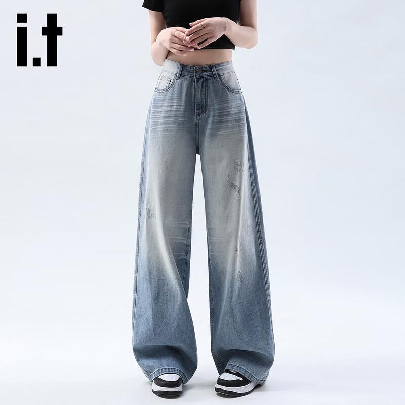 

Женские джинсы IZZUE IT с высокой посадкой, свободные, с широкими штанинами XL