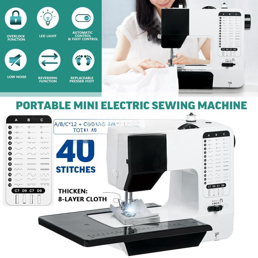 2W Household Desktop 7 Portable Mini Electric/ Battery Power Thread Sewing Machine