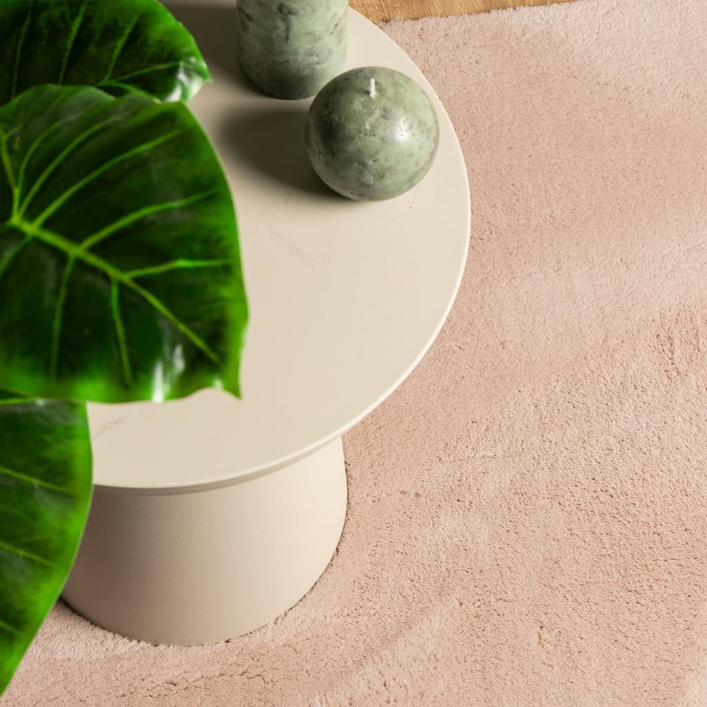HUARTE Rug Short Pile Soft and Washable Light Pink 200 X 200 Cm