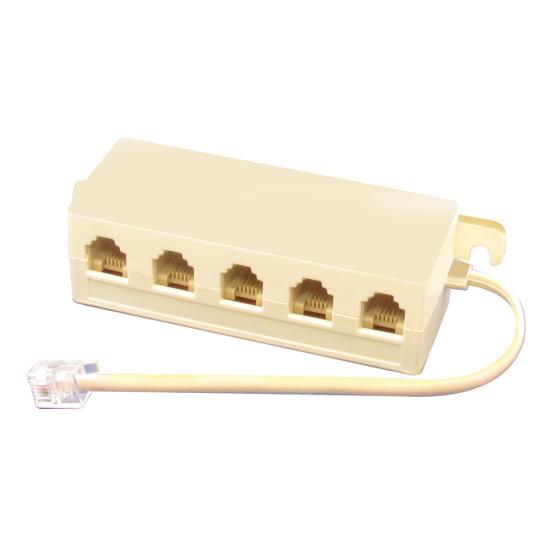 5 Ways 4C RJ11 Telephone Socket Modular Jack Line Splitter Adapter Connector
