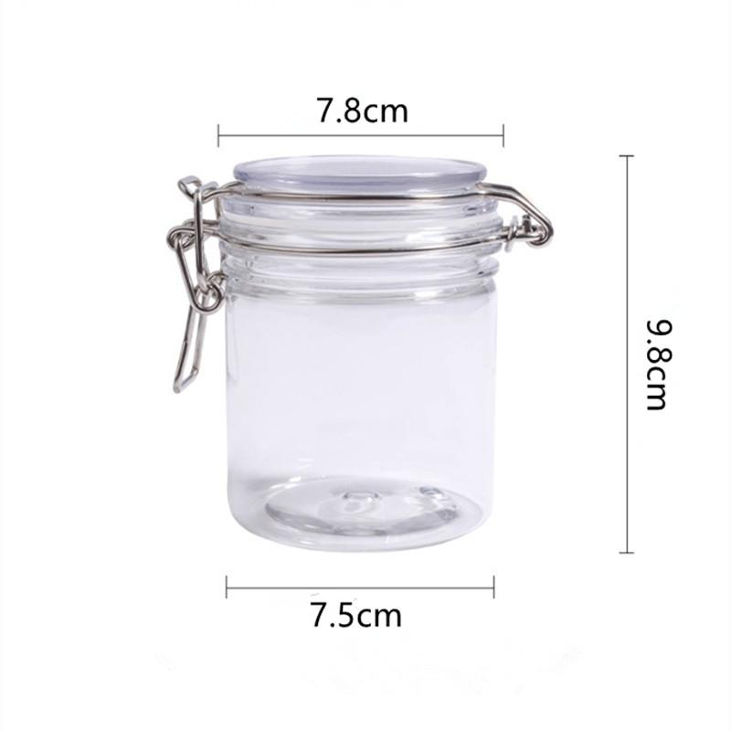 Square Clip 1250ml Sealing Jar Clear Organization Container Organizer for Kitchen Candy Biscuits Cookie Seal Lid Containers