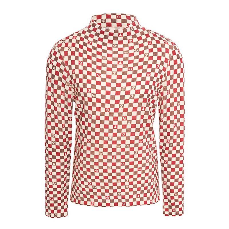 

JESSIE Women s Half-High Collar Printed Wool Sweater JMWHM492 L