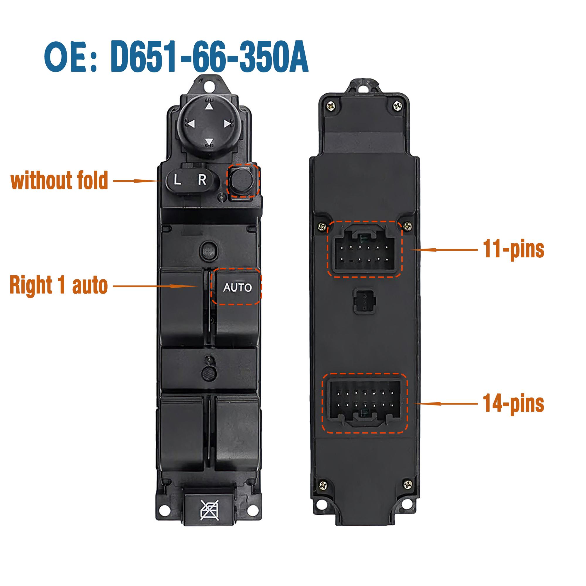 D651-66-350A D65166350A For Mazda 2 Mazda 6 2008-2012,Right Hand Drive RHD Master Power Window Lifter Control Switch Button RHD D651-66-350A