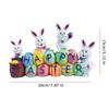 Happy Easter Bunny Figurine Hand-painted Colorful Egg Rabbit Resin Statue Sculpture Holiday Party Desktop Decoration Ornament