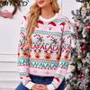 BITCED Pink Sweet Knitted Sweater for Women Autumn/Winter Christmas Pullover Long-Sleeved Jacquard Christmas Sweater