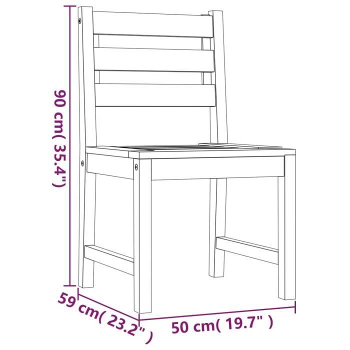 3157174 vidaXL Chaises de jardin 4 pcs Bois de teck solide