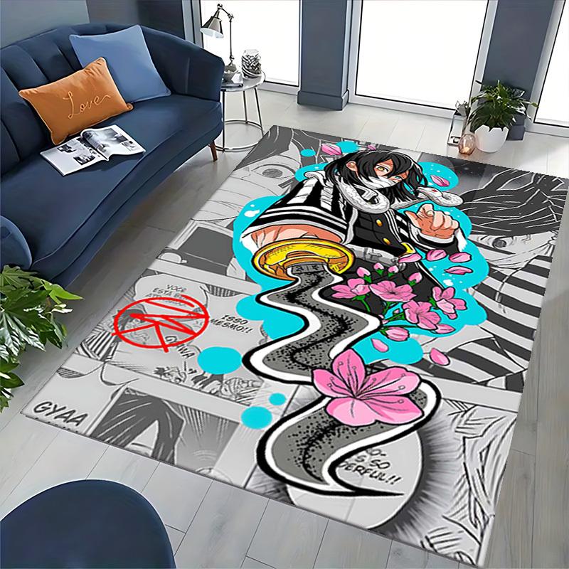 1pc Anime Cartoon Design Snake and Flowers Chair Mat - Office Desk Pad with Anti-Slip Carpet for Home Decor, Suitable for All Seasons.U087