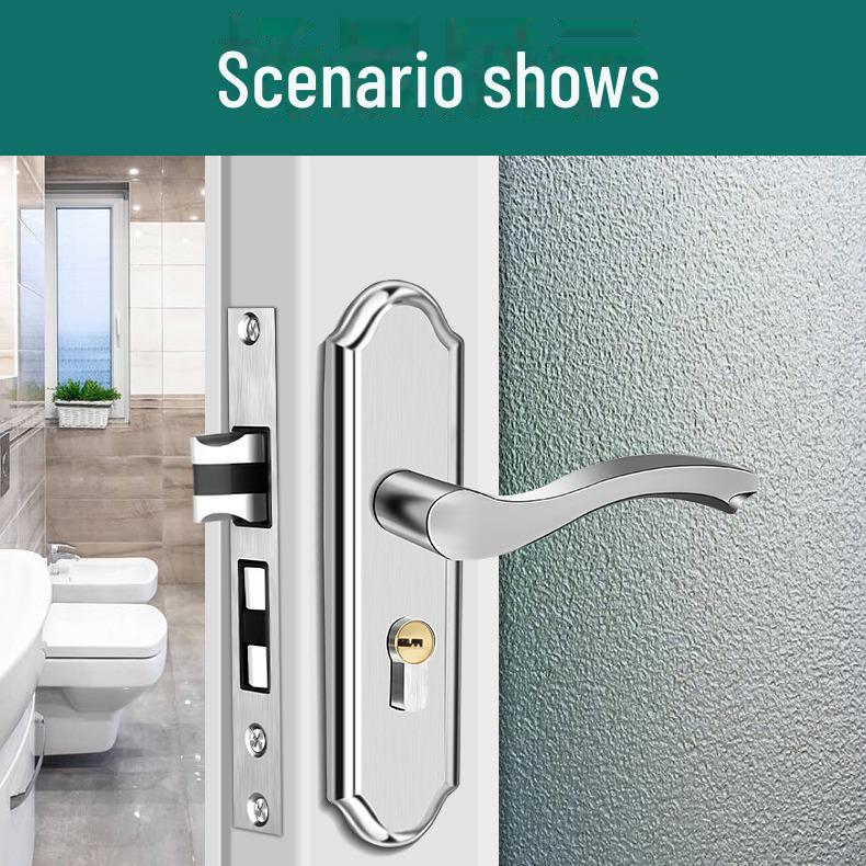Silent European Style Indoor Wooden Door Handle Lock