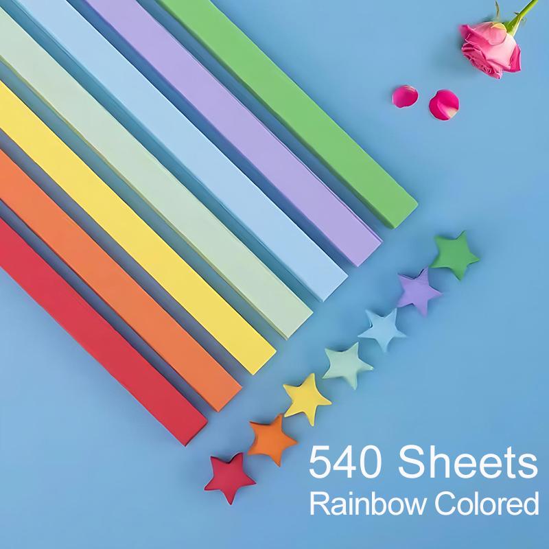 540Sheets/Set Double Sided Color Origami Stars Paper Folding Lucky Star Birthday Festival Party DIY Handmade Decoration Gift ZYF