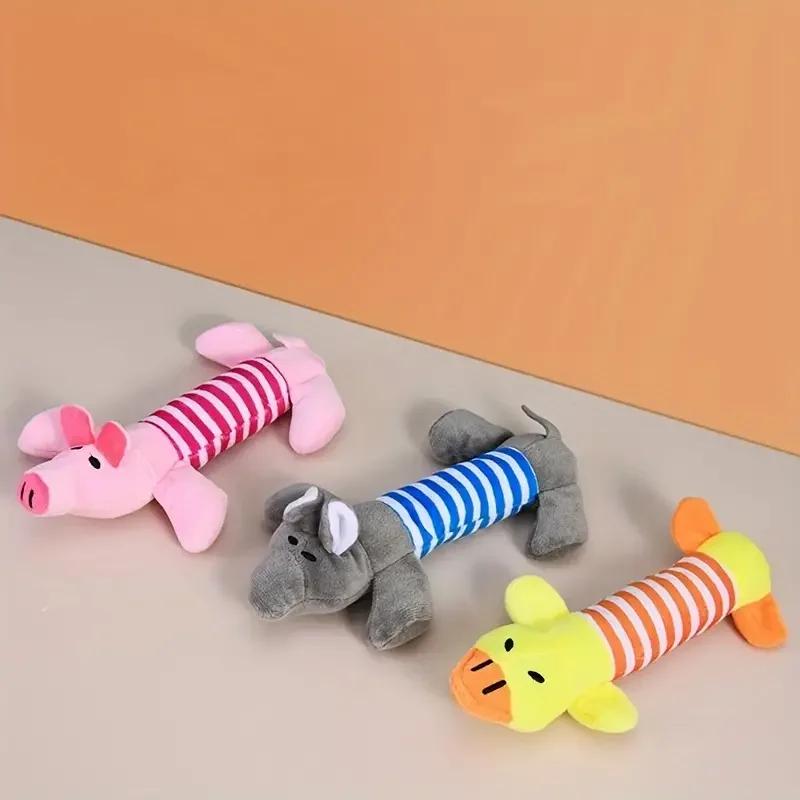 Squeaky Dog Toys for Small Dogs Pig Elephant Design Durable Chew Toys Interactive Pet Supplies for Aggressive Chewers