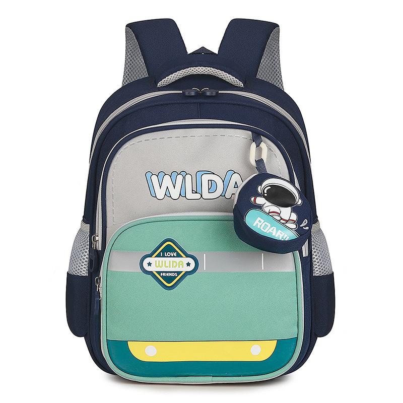 

Children s Schoolbag Elementary School Bag Large Capacity and Lightweight Schoolbag Reduce the Burden and Protect the Spine Children s Backpack темно-синий/зелёный