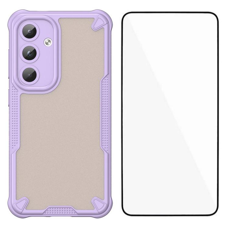 

Серия WANLONFENG MFFJ Чехол для Samsung Galaxy S24+ Противоударная задняя крышка для телефона из ТПУ с защитной пленкой для экрана Purple