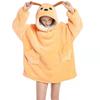 Kids Wearable Blanket Hooded Sweatshirt Cozy Cotton TV Fall Winter Home Use