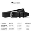 2023 Women's Genuine Leather Black Pin Buckle Wide Belt for Jeans