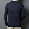 ROMON Men's Wool Blend Striped Polo Neck Sweater