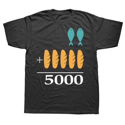 Jesus 2 Fiskar 5 Bröd Herr T-shirt 5000 Utvalda Mot Strömmen Dam T-shirts Grafisk Mode Nyhetspresenter