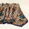 90*90cm Satin Silk Square Scarf Woman Fashion Kerchief Neck Head/Hair Scarves Bandana Handkerchief Leopard Print Chain Headscarf
