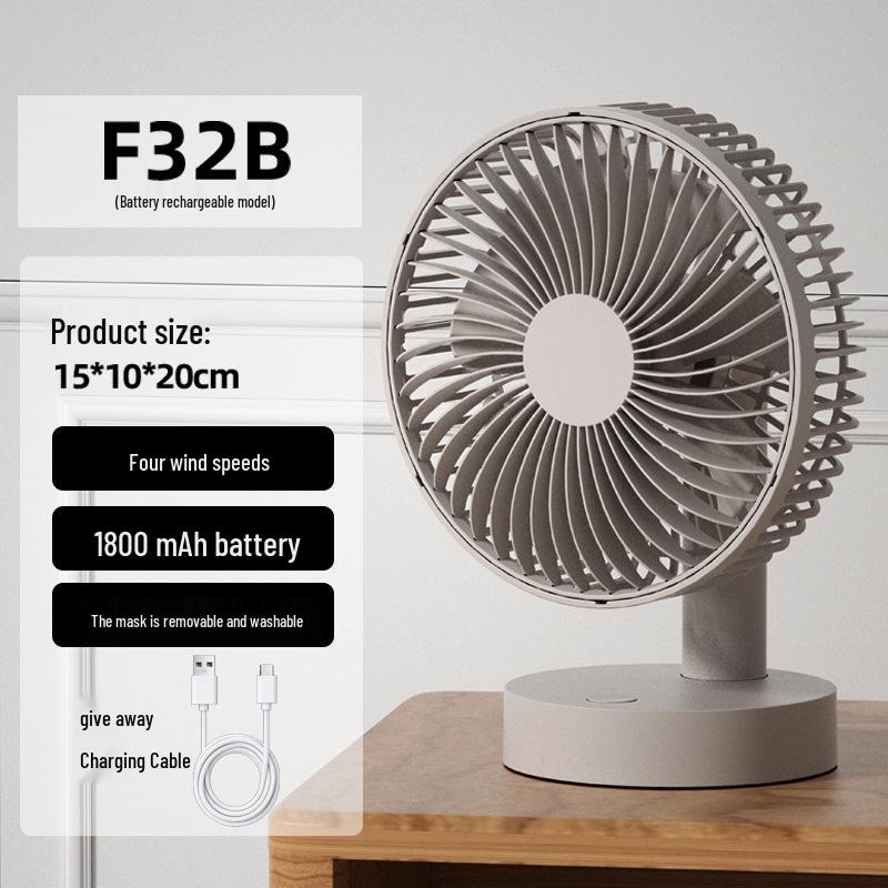 Cassidov 6-inch Rechargeable USB Oscillating Desktop Fan with Long Battery Life