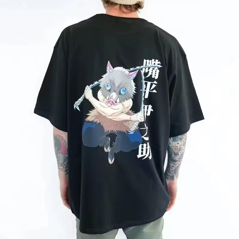 Demon Slayer Anime Hashibira Inosuke Printed T shirt Men's and Women's T shirt Men's Top Sports T shirt Men's T shirt 2026 New