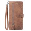 Wallet Case for Edge 70 Fusion+ 5G - Leather/PU, Brown, With Lanyard