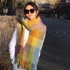 Rainbow Scarf Women's Winter Shawl Couple Colored Plaid Warm Thickened Ins Trendy Cute Girl Student Versatile