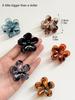 6Pcs Leopard Neutral Colors Hair Claw Clips,Flower Non Slip Cute Hair Catch Barrettes Jaw Clamps for Thick Hair Women Girls