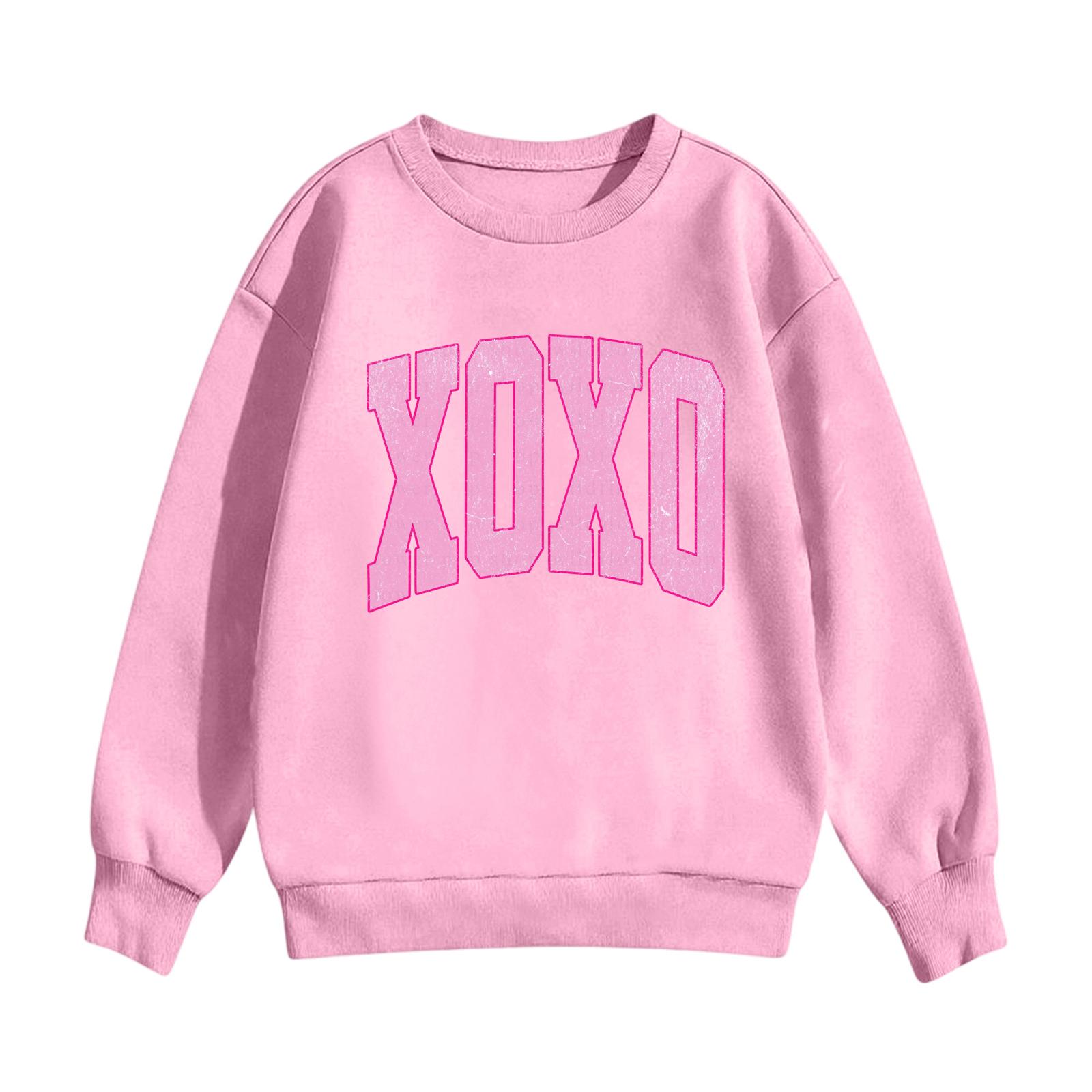 

Детский повседневный пуловер с круглым вырезом и принтом, с длинными рукавами и капюшоном 130 розовый