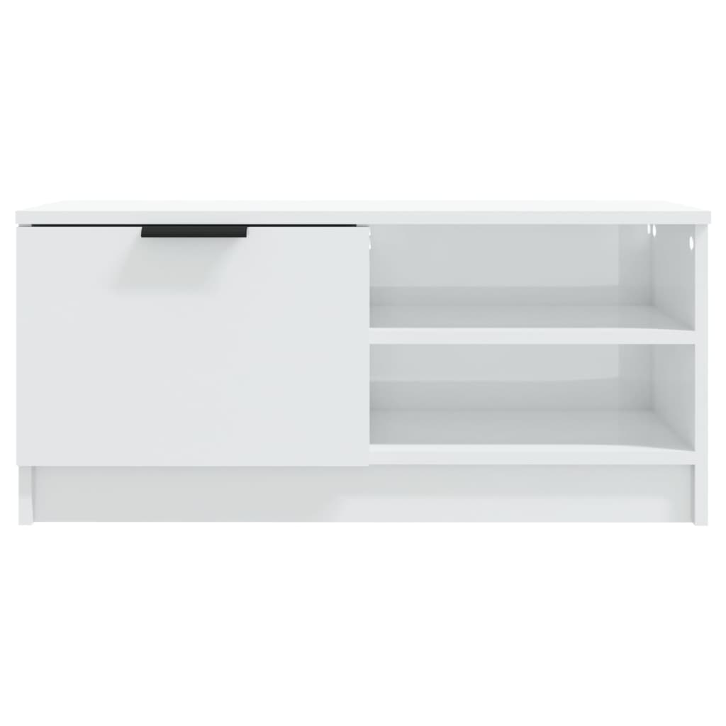 Vidaxl Szafka Pod Tv, Wysoki Połysk, Biała, 80X35X36,5 Cm