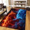 Blue Red Flame Animals Pattern Square Carpet,Area Rug,Carpet Rug for Living Room Bedroom Sofa Playroom Decor,Non-slip Floor Mat,Holiday Birthday Gifts