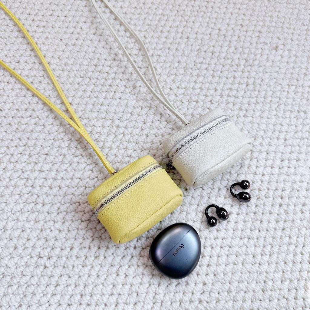 2025 Stylish Cowhide Mini Purse: Neck Hanging Lipstick, Earphone, Coin Holder