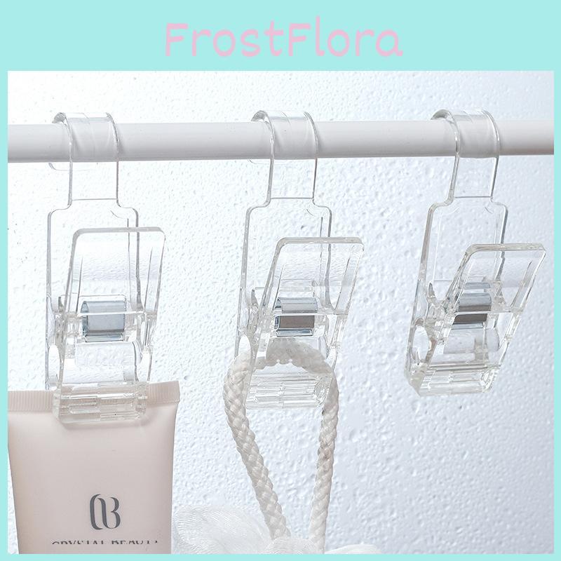 Clear Multi Functional Plastic Clip Hooks Bathroom Towel Hanging Organizer Tool