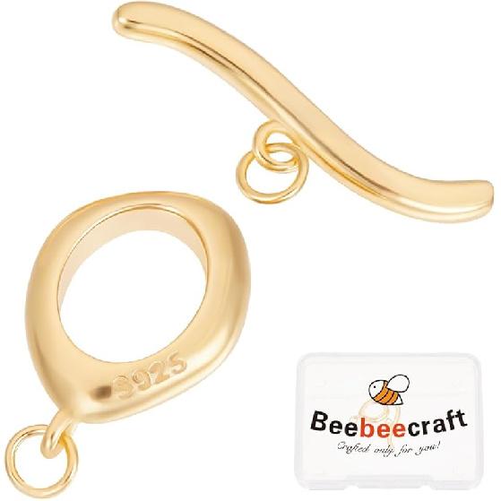 

Beebeecraft 1 Коробка 1 Набор Застежки-тоглы 925 Стерлинговое серебро OT Застежки-тоглы Ювелирные застежки для DIY Ожерелья Браслеты Изготовление ювелирных изделий золотой