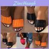 Stylish Women Sandals Casual Flat Rivet Design Slip-on Beach Shoes For Comfort