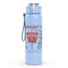 1PC Light grey faded blank textured print 750ml colorful plastic sports water bottle leakproof pop up lid with straw for outdoor work home use