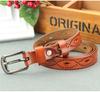 Leaf Genuine Graphic Leather Women Waist Belt Retro Pin Closure Daily Decoration