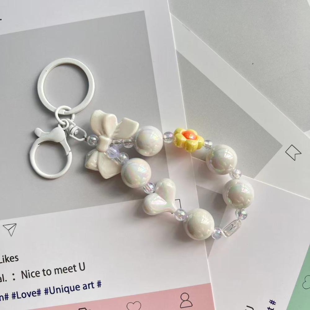 

Fashion Acrylic Burst Bead Chain Keyring Replacement Gradient Phone Lanyard Colorful Bag Key Chain Bag Accessories