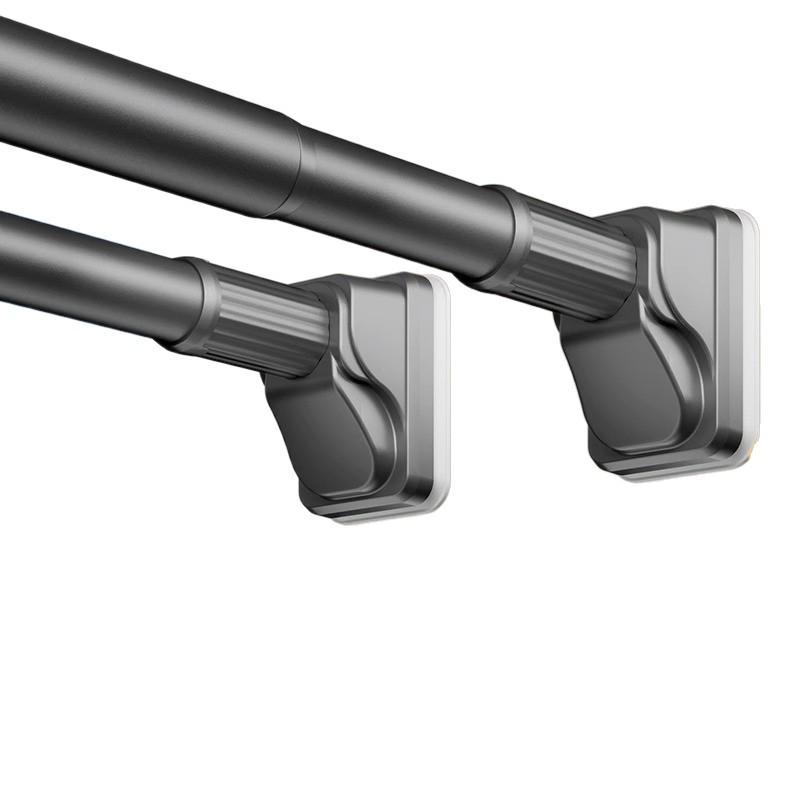 No-Drill Retractable Clothes Drying Rod for Curtain and Wardrobe Support - Nail-Free Bathroom or Shower Drying Rack.