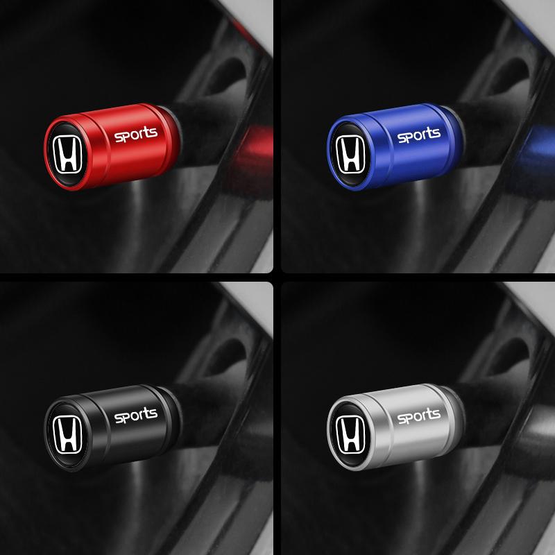 4Pcs Metal Car Wheel Tire Valve Caps Air Stem Covers For Honda Civic FIT Accord Prelude CRV 5th City CRZ CRX Jazz HRV Insight