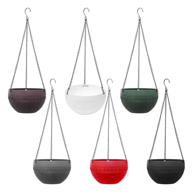 Chain Hanging Basket Lifting Flowerpot Plant Hanger Baskets Rattan Flower Plant Pot Planter Home Garden Balcony Decoration