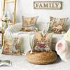 4Pcs Spring Easter Happy Pillowcase, Bow, Cute Rabbit, Plant Flowers, Easter Egg Printed Decorative Sofa Cushion Cover